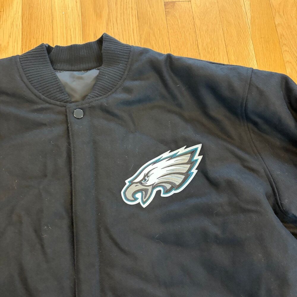 NEW JH Designs Philadelphia Eagles Wool Bomber Varsity Jacket Jeff Hamilton 4XL - Picture 4 of 9